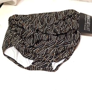 Miracle Suit Black and White Polkab dot Skirted Bathing Suit Bottoms Size 12 NWT